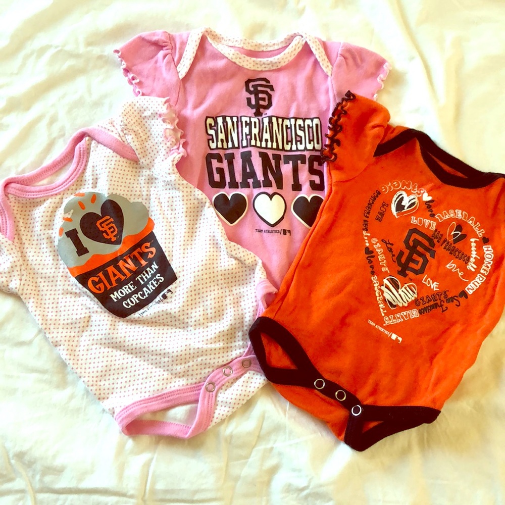 Baby girl SF giants onesies